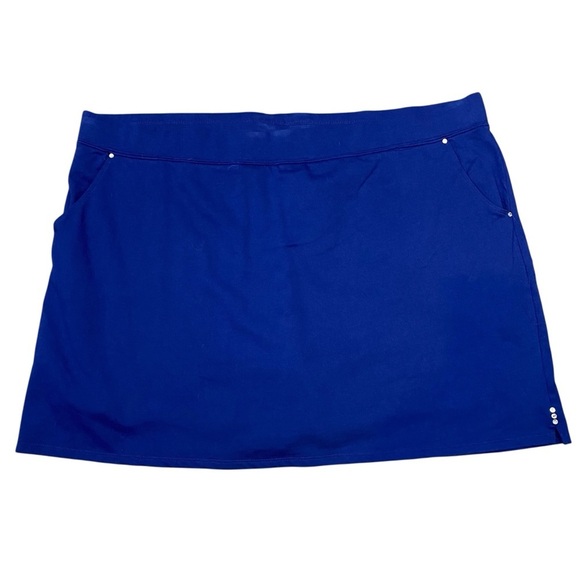Quacker Factory Women's Plus size 3X Bright Blue Skort Pockets pull on - Picture 1 of 5
